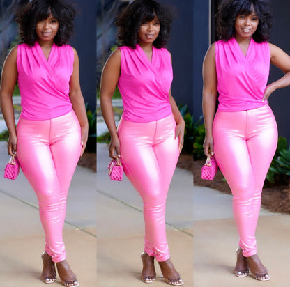 Bubble Gum Pink Iridescent  Pants