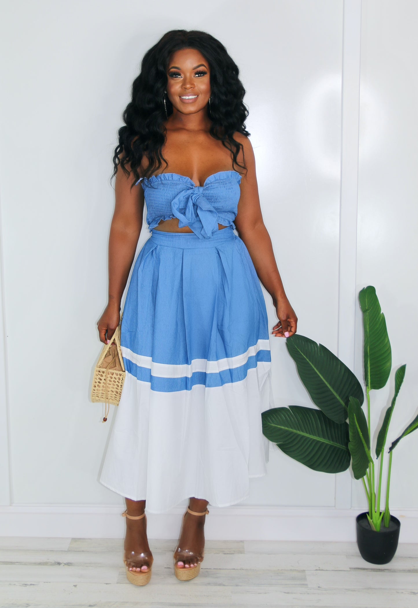 Laura Denim Skirt Set